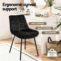 Artiss 2x Velvet Dining Chairs Black Tufted Kitchen Cafe