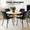 Artiss 2x Velvet Dining Chairs Black Tufted Kitchen Cafe