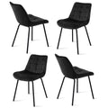 Artiss 4x Velvet Dining Chairs Tufted Black Kitchen Cafe