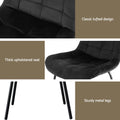 Artiss 4x Velvet Dining Chairs Tufted Black Kitchen Cafe