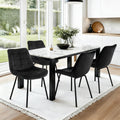 Artiss 4x Velvet Dining Chairs Tufted Black Kitchen Cafe