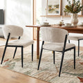 Artiss Dining Chairs Set of 2 Linen Fabric Soft Upholstered Chairs Beige