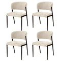 Artiss Dining Chairs Set of 4 Linen Fabric Soft Upholstered Chairs Beige