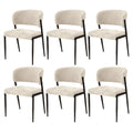 Artiss Dining Chairs Set of 6 Linen Fabric Soft Upholstered Chairs Beige