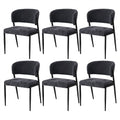 Artiss Dining Chairs Set of 6 Linen Fabric Soft Upholstered Chairs Charcoal