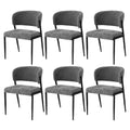Artiss Dining Chairs Set of 6 Linen Fabric Soft Upholstered Chairs Grey