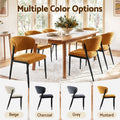 Artiss Dining Chairs Set of 2 Linen Fabric Soft Upholstered Chairs Mustard