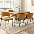Artiss Dining Chairs Set of 4 Linen Fabric Soft Upholstered Chairs Mustard