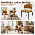 Artiss Dining Chairs Set of 6 Linen Fabric Soft Upholstered Chairs Mustard
