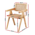 Artiss Dining Chair Wooden Rattan Seat Rubber Wood Frame