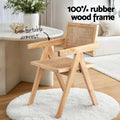 Artiss Dining Chair Wooden Rattan Seat Rubber Wood Frame