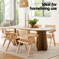 Artiss Dining Chairs Wooden Rattan Seat x2 Rubber Wood Frame