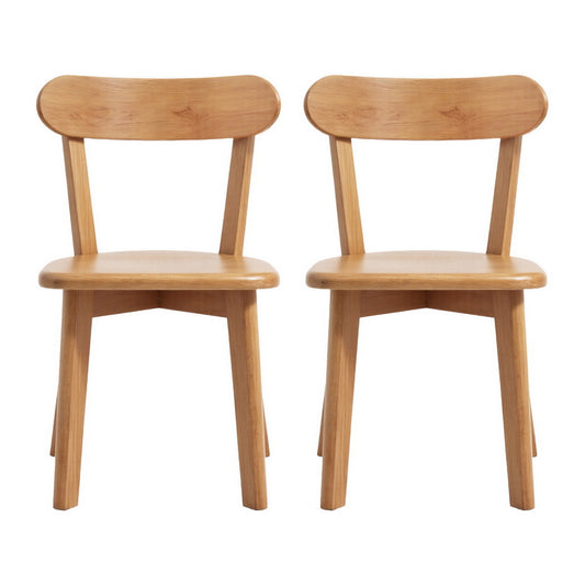 Artiss 2x Dining Chairs Wooden Kitchen Accent Cafe Lounge Rubber Wood