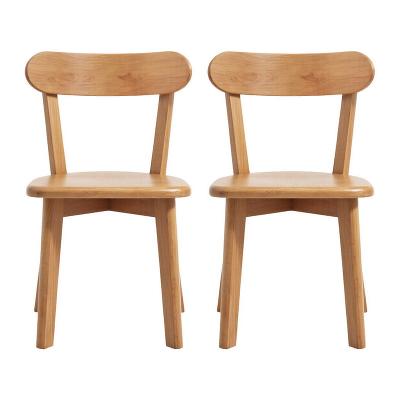 Artiss 2x Dining Chairs Wooden Kitchen Accent Cafe Lounge Rubber Wood