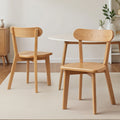 Artiss 2x Dining Chairs Wooden Kitchen Accent Cafe Lounge Rubber Wood