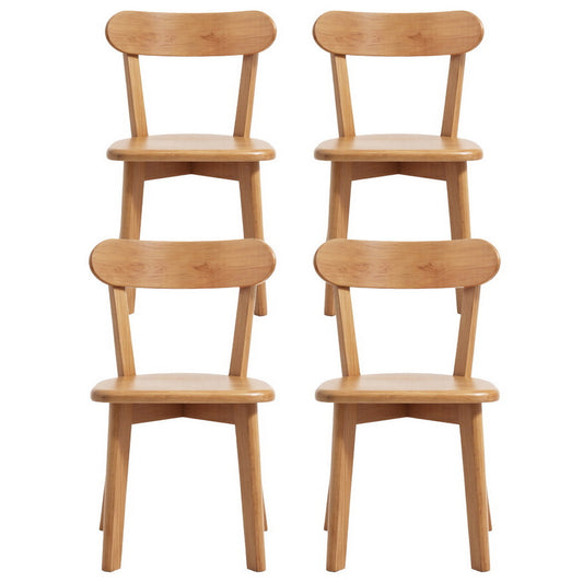 Artiss 4x Dining Chairs Wooden Cafe Lounge Rubber Wood Kitchen Seat