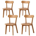Artiss 4x Dining Chairs Wooden Cafe Lounge Rubber Wood Kitchen Seat