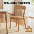 Artiss 4x Dining Chairs Wooden Cafe Lounge Rubber Wood Kitchen Seat