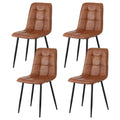 Artiss 4x Dining Chairs Retro PU Leather Brown Kitchen Cafe