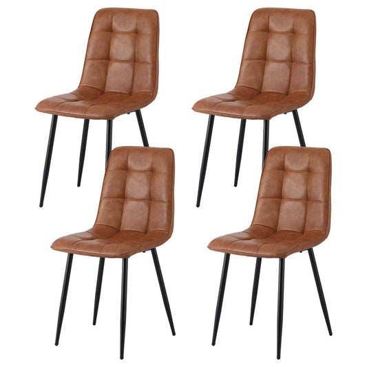 Artiss 4x Dining Chairs Retro PU Leather Brown Kitchen Cafe