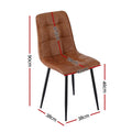 Artiss 4x Dining Chairs Retro PU Leather Brown Kitchen Cafe