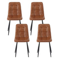 Artiss 4x Dining Chairs Retro PU Leather Brown Kitchen Cafe