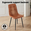 Artiss 4x Dining Chairs Retro PU Leather Brown Kitchen Cafe