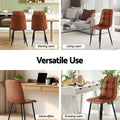 Artiss 4x Dining Chairs Retro PU Leather Brown Kitchen Cafe