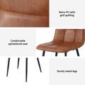 Artiss 4x Dining Chairs Retro PU Leather Brown Kitchen Cafe