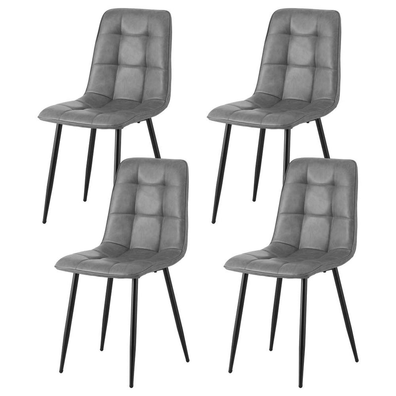 Artiss 4x Dining Chairs PU Leather Grey Retro Kitchen Cafe