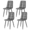 Artiss 4x Dining Chairs PU Leather Grey Retro Kitchen Cafe