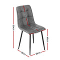 Artiss 4x Dining Chairs PU Leather Grey Retro Kitchen Cafe