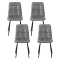 Artiss 4x Dining Chairs PU Leather Grey Retro Kitchen Cafe