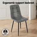 Artiss 4x Dining Chairs PU Leather Grey Retro Kitchen Cafe
