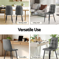 Artiss 4x Dining Chairs PU Leather Grey Retro Kitchen Cafe