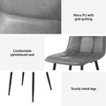 Artiss 4x Dining Chairs PU Leather Grey Retro Kitchen Cafe