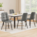 Artiss 4x Dining Chairs PU Leather Grey Retro Kitchen Cafe
