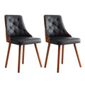 Artiss Dining Chairs Black PU Set of 2