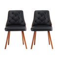 Artiss Dining Chairs Black PU Set of 2