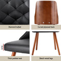 Artiss Dining Chairs Black PU Set of 2