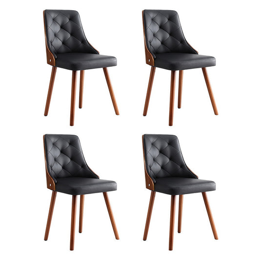 Artiss Dining Chairs Set 4 Black PU Leather