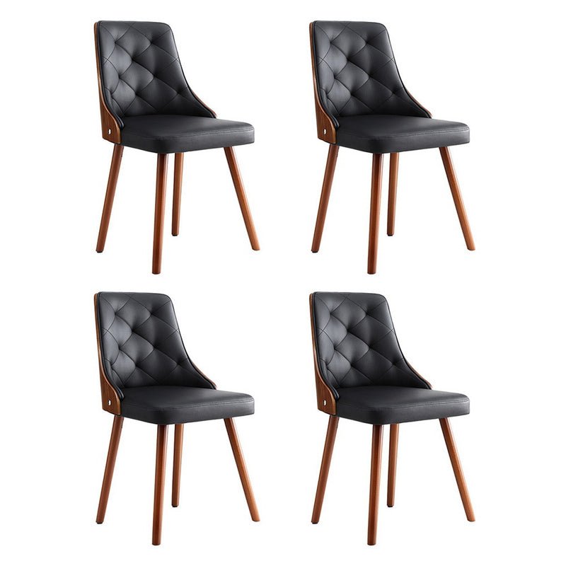 Artiss Dining Chairs Set 4 Black PU Leather