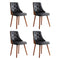 Artiss Dining Chairs Set 4 Black PU Leather