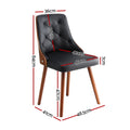 Artiss Dining Chairs Set 4 Black PU Leather