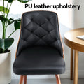 Artiss Dining Chairs Set 4 Black PU Leather