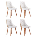 Artiss Dining Chairs Set of 4 White PU Leather