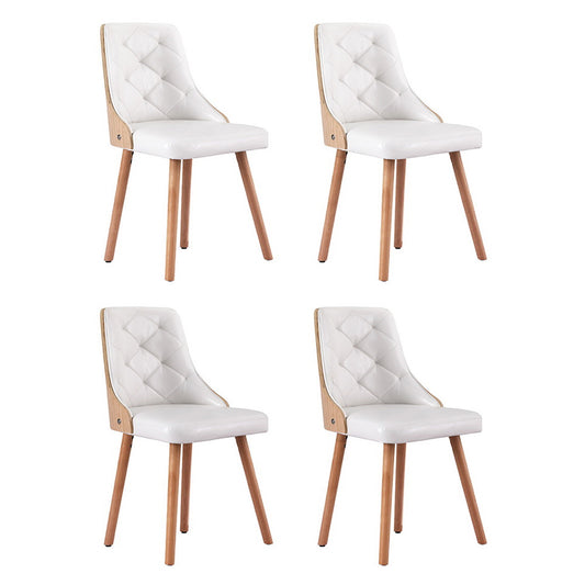 Artiss Dining Chairs Set of 4 White PU Leather