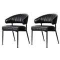 Artiss Dining Chairs Set of 2 Leather Armchair Black