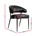Artiss Dining Chairs Set of 2 Leather Armchair Black