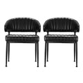 Artiss Dining Chairs Set of 2 Leather Armchair Black